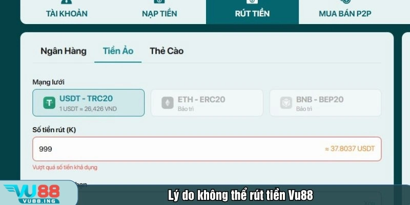 Những nguyên nhân rút tiền không thành công