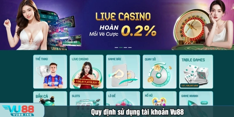 Quy định sử dụng tài khoản Vu88
